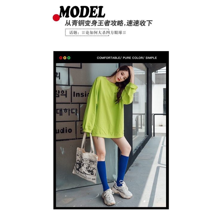 Vớ Cotton Thuần Khiết Cao Ngang Bắp Chân Phong Cách Mới Dành Cho Nữ @ -