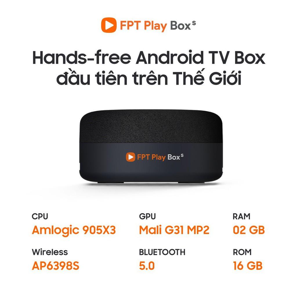 FPT PLAY BOX S 2021 FPT TELECOM -Model T590 Hands-free Android TV 10 Box Kết Hợp Loa Điều Khiển Giọng Nói + 4K