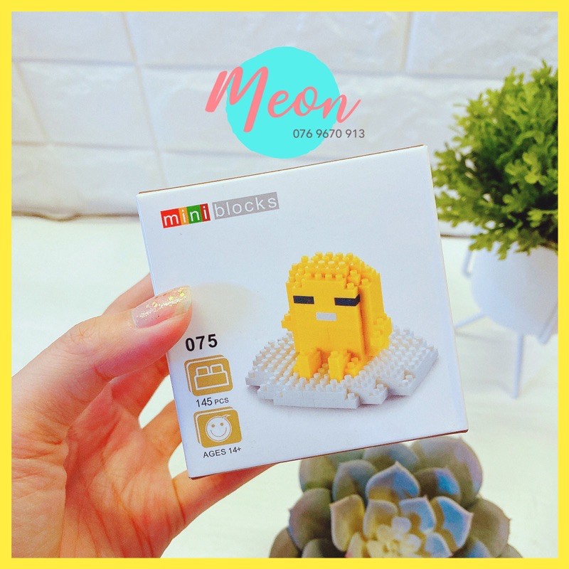 Mini Block | Đồ chơi xếp hình lego | - Trứng lười Gudetama - 160~ 246 pcs - Size S