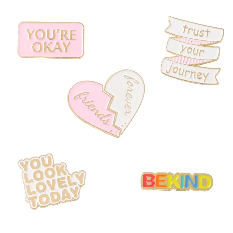 Ghim Cài Áo Tráng Men Hình Chữ Tình Yêu Năm Kiểu Sáng Tạo Thích Hợp Làm Quà Tặng Cho Bạn Bè