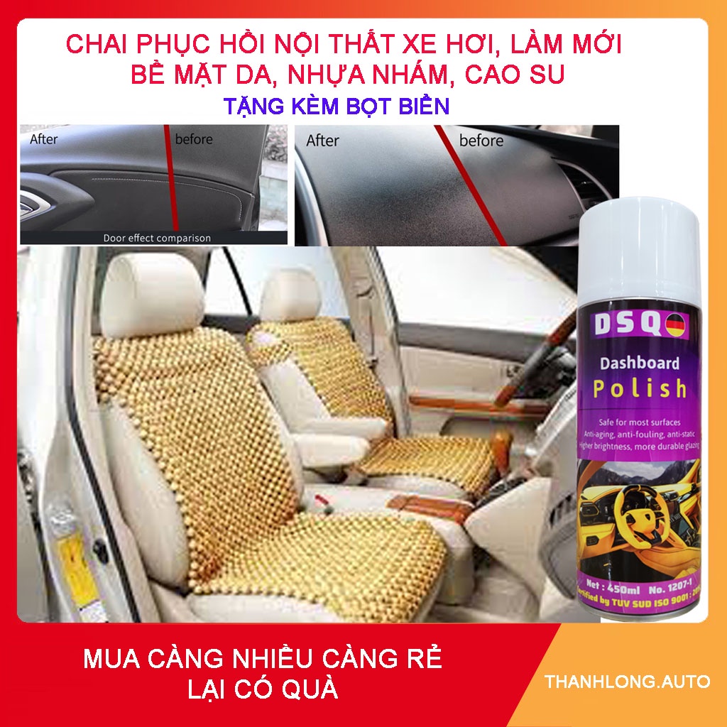 Phục Hồi Nhựa Nhám - Dưỡng Nhựa Nhám - Xịt Bóng Xe - Ghế Da, Taplo, Nội Thất Ô tô Xe Máy - DSQ DB Polish