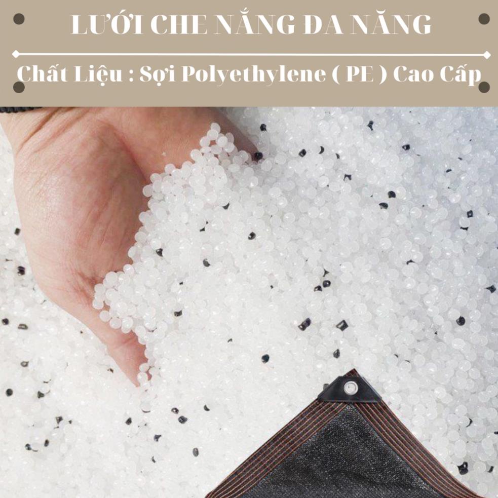 Lưới Che Nắng - May Viền Đóng Khoen Sẵn - Kích Thước 2x4 - Màu Đen - Nhựa Nam Việt
