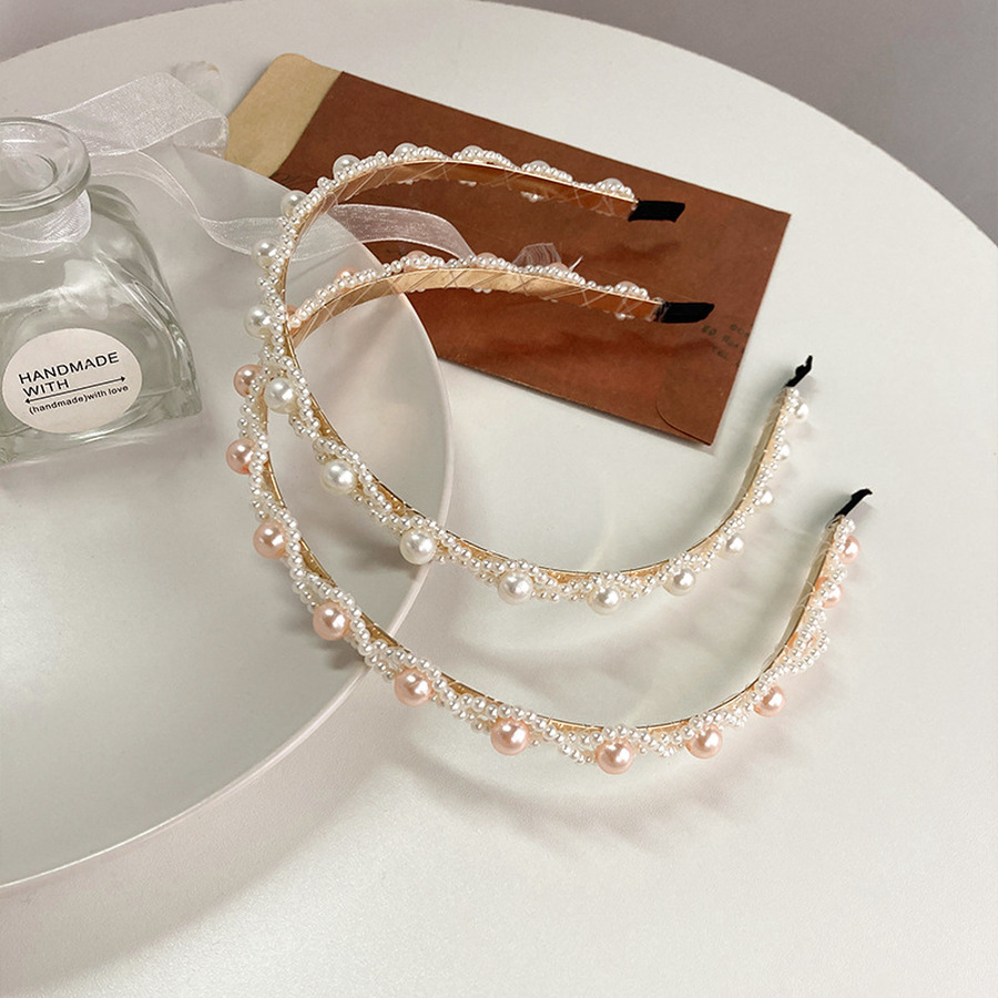 Băng Đô Hợp Kim Đính Ngọc Trai Nhân Tạo Phong Cách Hàn Quốc