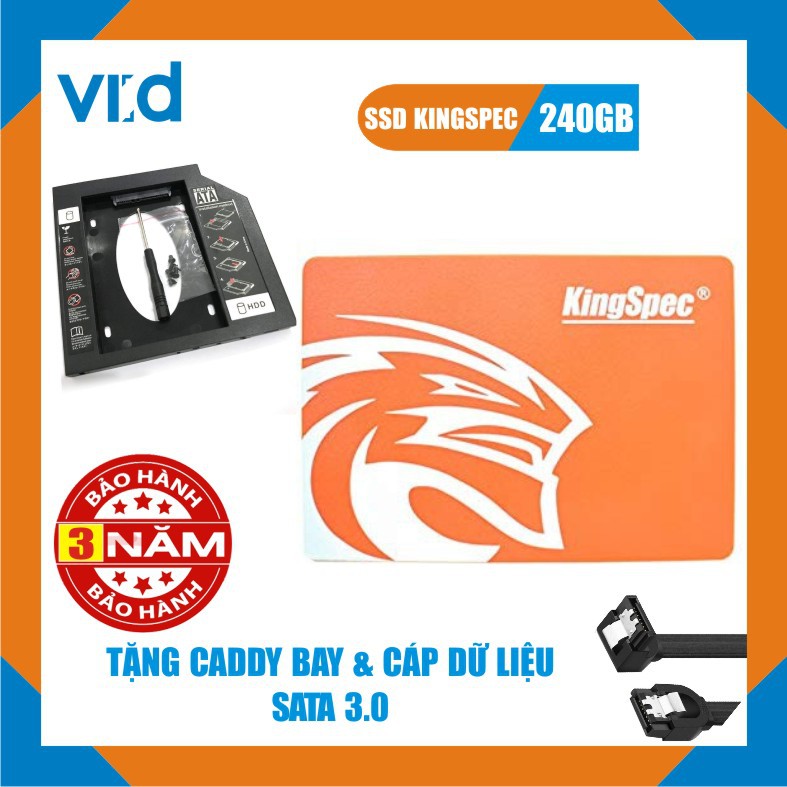 [COMBO HOT]Mua ổ cứng SSD Kingspec 240GB  Tặng Caddy Bay và Cáp Sata - Bảo hành chính hãng 36 tháng | WebRaoVat - webraovat.net.vn