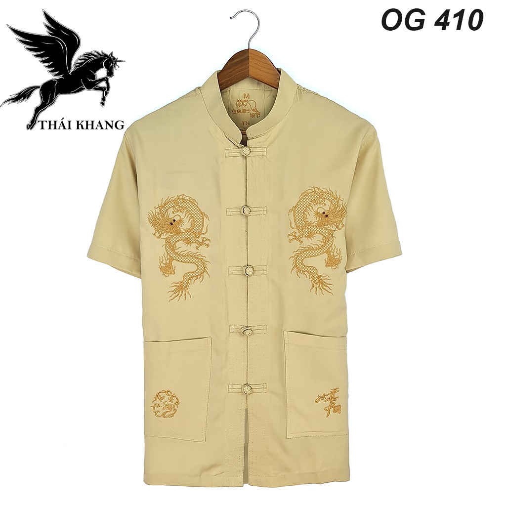 Áo cổ tàu nam chất đũi cao cấp LOẠI 1 mềm mát loại sơ mi nam trung niên thiêu rồng phượng cực đẹp ASTOG40 | BigBuy360 - bigbuy360.vn