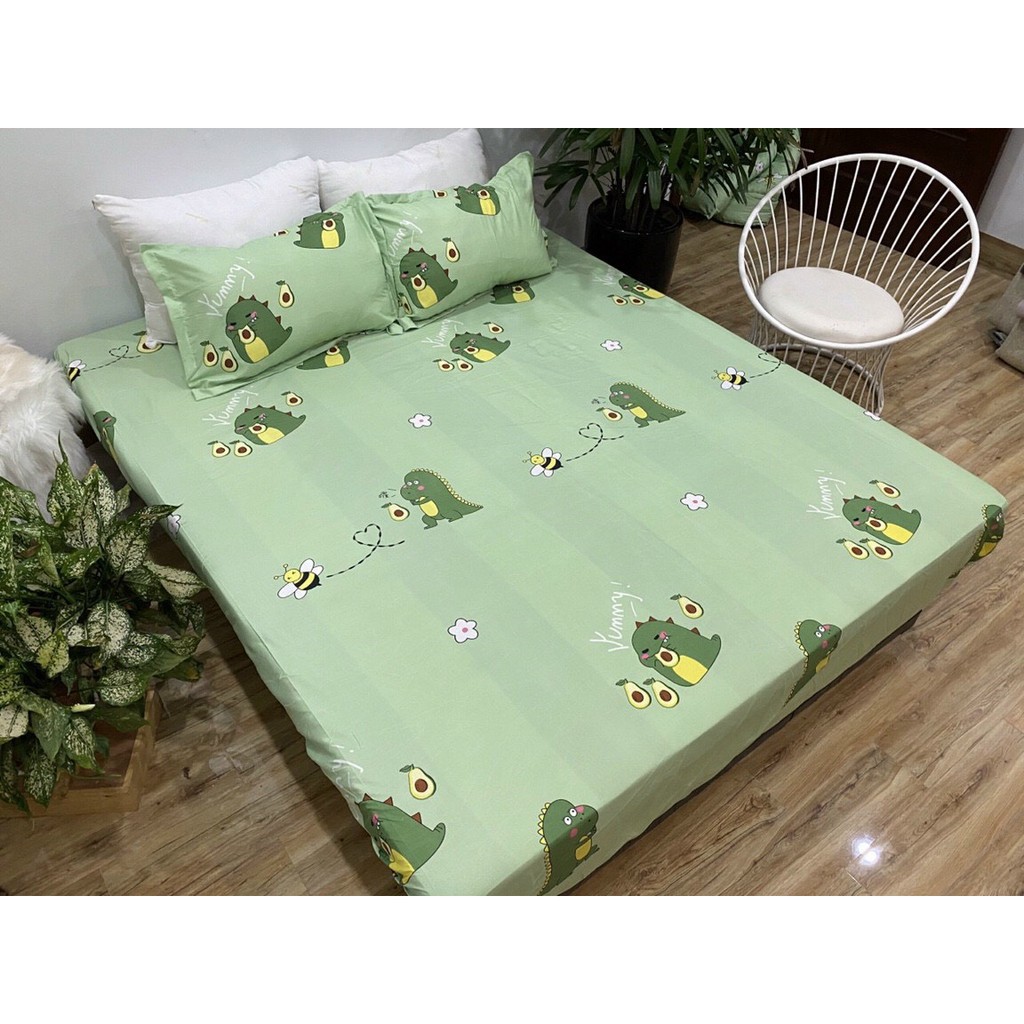 (Sale lớn) Bộ 3 món ga kèm 2 áo gối m6/m8/2m2, drap bo chun bọc nệm mẫu Cung hoàng đạo poly cotton