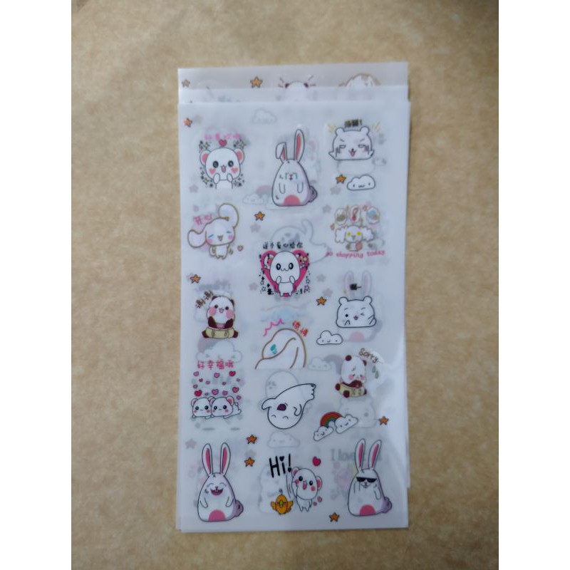 Set 1 Stickers (6 tấm nhỏ) những loài vật dễ thương