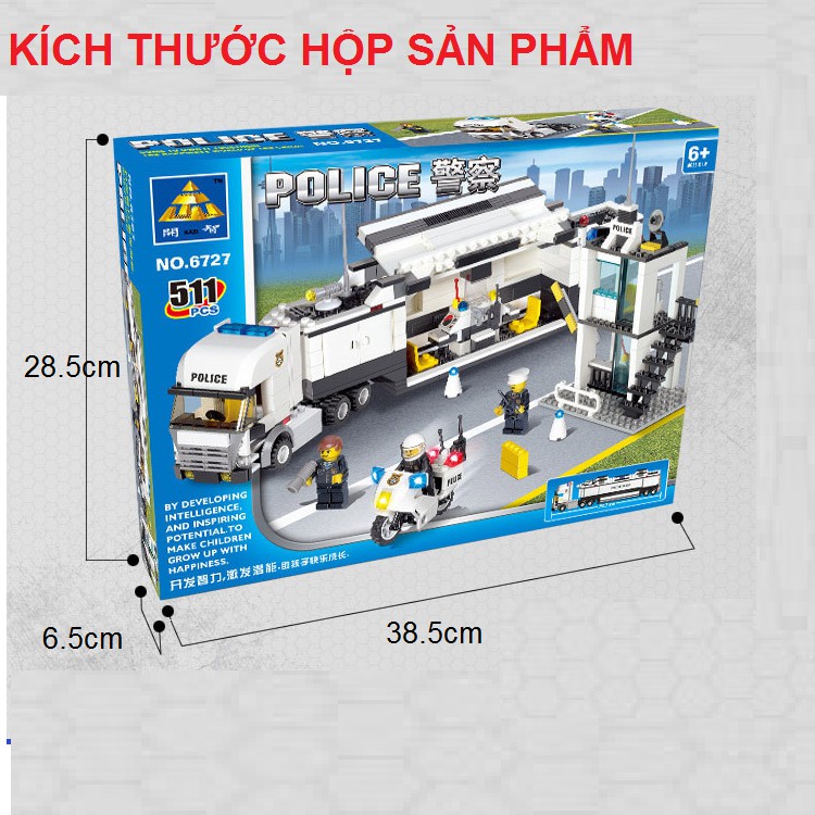 Mô hình ô tô cảnh sát đồ chơi lắp ráp lego cho trẻ em từ 511 chi tiết