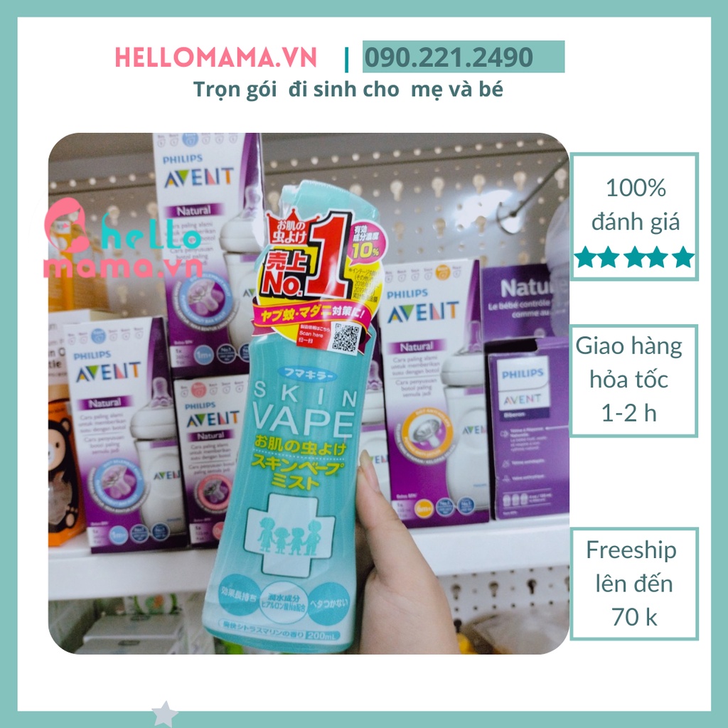 Xịt chống muỗi và côn trùng đốt  SKIN VAPE 200ml