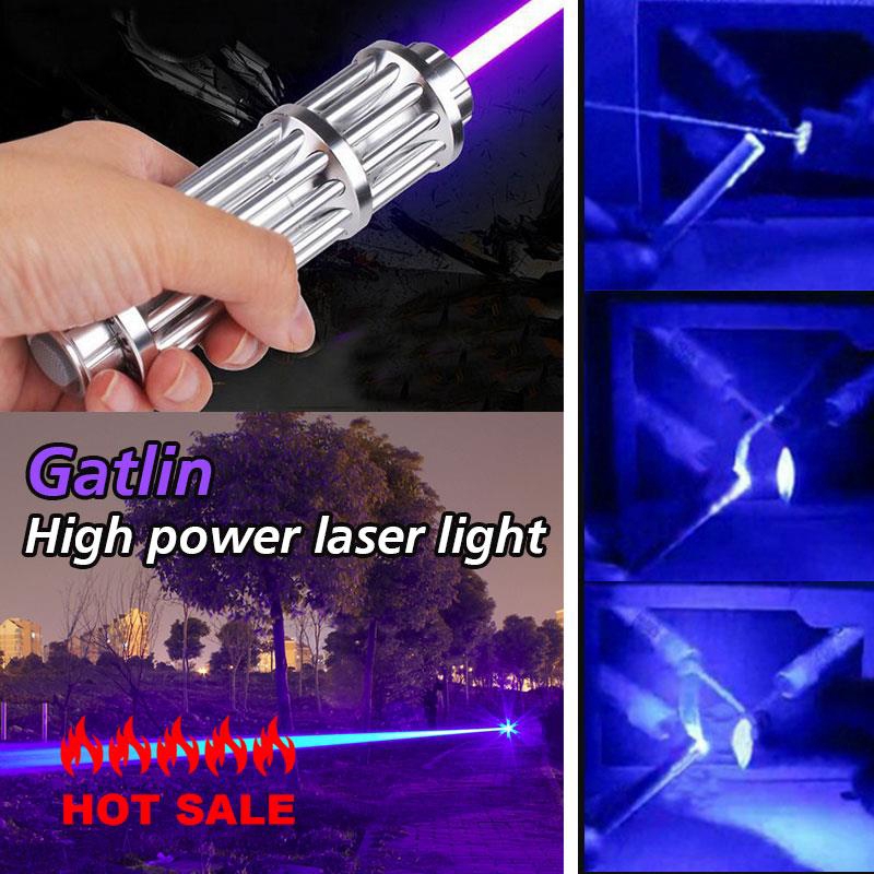 Focusable Beam Laser Pointer Laser Light Powerful 200mW Silver Laser Pen Military Flashlight Starry Sky Wicked