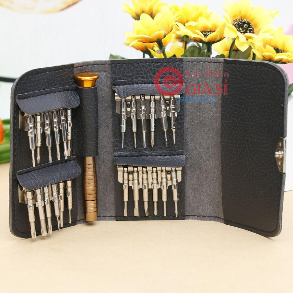 Bộ tua vít đa năng sửa chữa điện thoại screwdriver 25 đầu bóp da Chammart ❤️freeship❤️