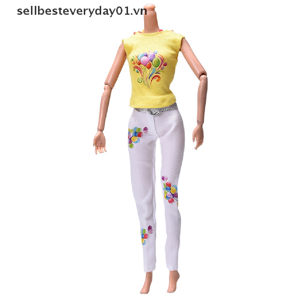 Set quần áo 2 mảnh thời trang cho búp bê barbie