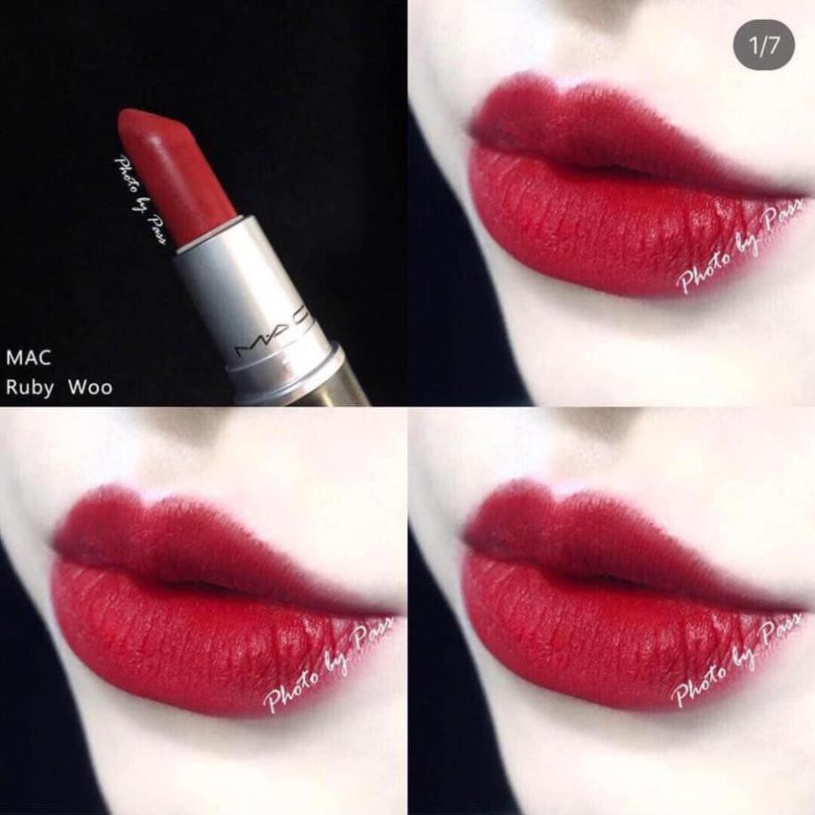 Son Mac Ruby Woo - Chilli - Marrakesh - Russian Red - Velvet Teddy Fullsize Minisize