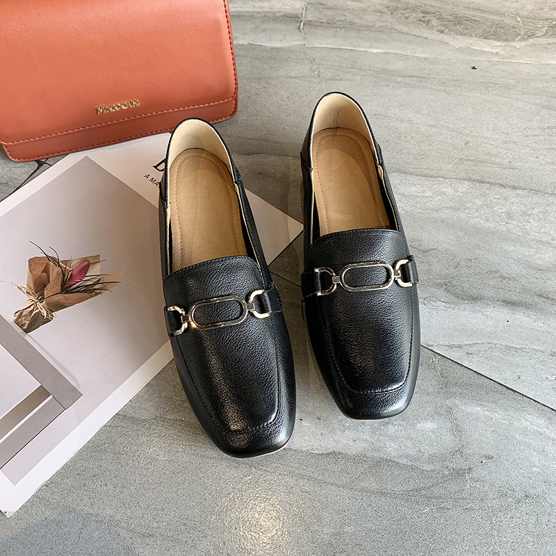 Giày Lớp Đầu Tiên Của Da Bò Đôi Giày Lười Nữ Giày Da2021Đáy Phẳng Mới Hoang Dã Mùa Xuân Và Mùa Thu Của Phụ Nữ Giày Da | BigBuy360 - bigbuy360.vn