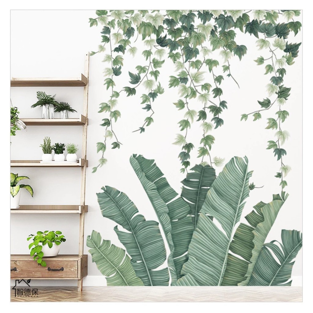 Decal Tranh Dán Tường Trang Trí Lá Cây Bắc Âu Hiện Đại Mới BC010 🌵🌵