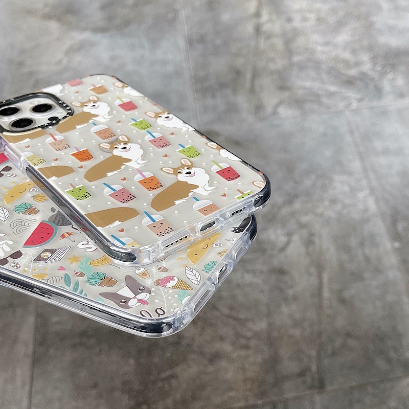 Ốp Điện Thoại Trong Suốt Họa Tiết Chó Corgi Và Mùa Hè Cho iPhone 15 14 13 12 11 Pro Max Mini X XS XR 6 6s 7 8 Plus