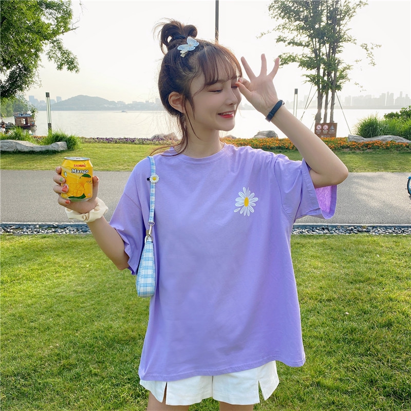 t-shirts new fashion wild casual loose Daisy print loose | BigBuy360 - bigbuy360.vn