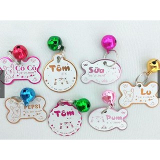 Thẻ tên thú cưng - Pet Tag nhiều màu sắc