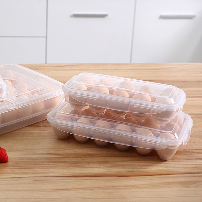 Hộp Đựng Trứng 10 / 18 Ngăn Có Nắp Đậy Tiện Dụng Cho Tủ Lạnh Giá Đỡ