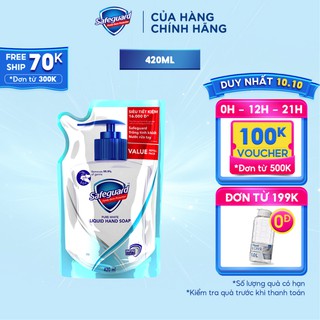 Nước rửa tay Safeguard trắng tinh khiết 420ml dạng túi