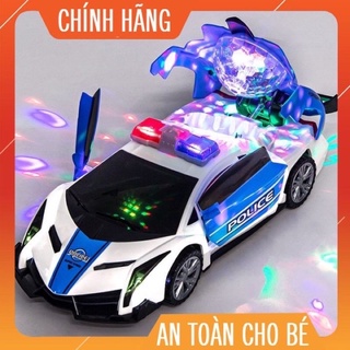 ĐỒ CHƠI XE OTO CẢNH SÁT XOAY 360 PHÁT NHẠC VÀ PHÁT SÁNG CHO BÉ