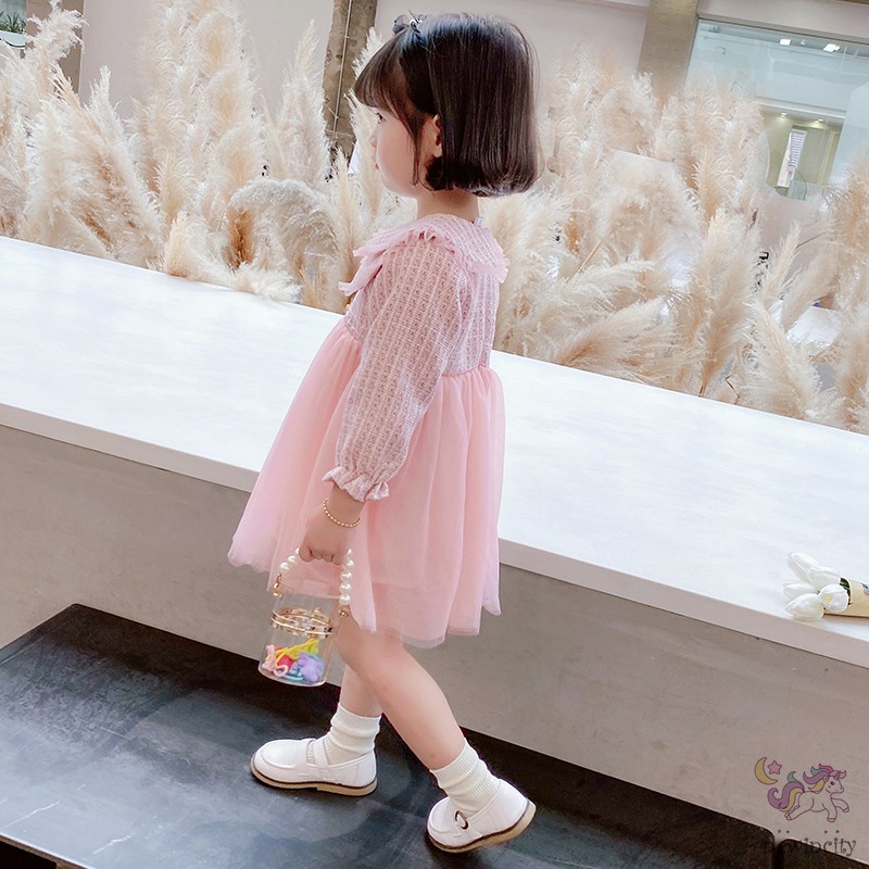 Đầm công chúa phối lưới phong cách Hàn Quốc cho bé gái