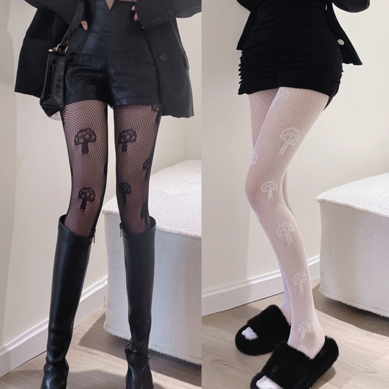 Quần Tất Lưới Ren Họa Tiết Nấm Vintage Phong Cách Lolita YOUYO