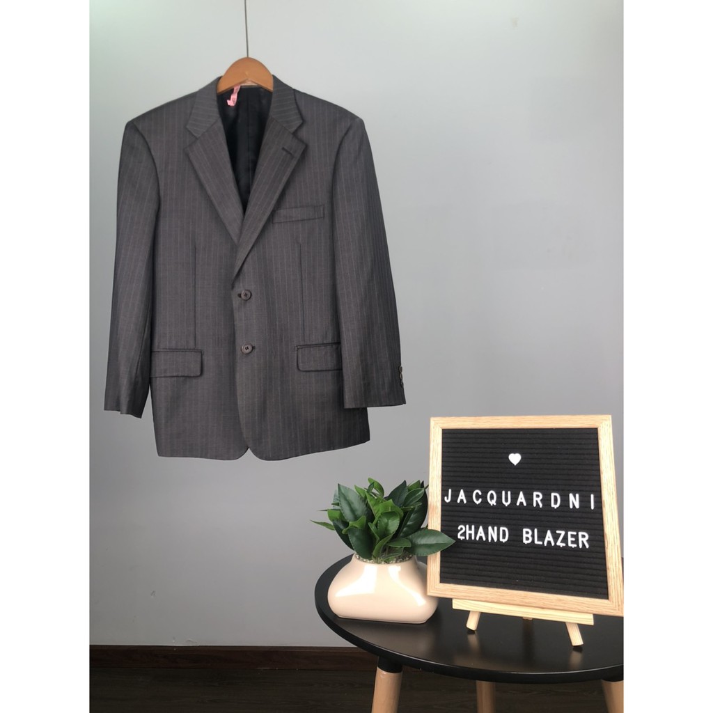 (Hàng si Hàn Quốc) Áo blazer 2hand nam ĐEN NHẠT KẺ SỌC của CARDINA JACBLN127