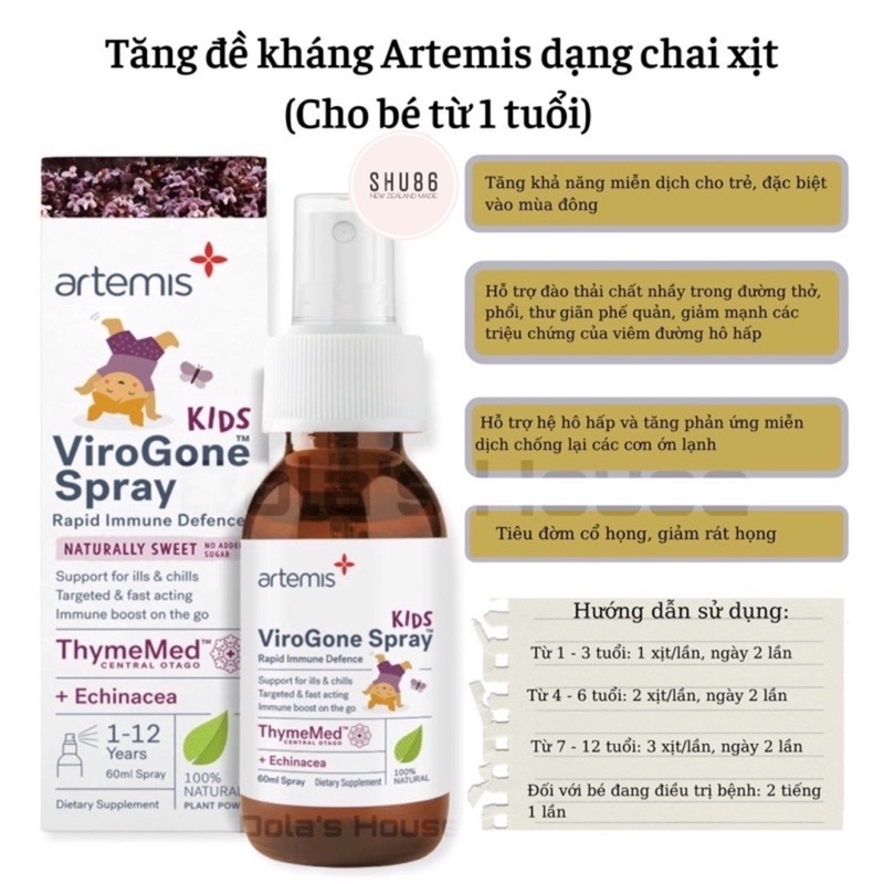 Artemis Virogone - Tăng đề kháng cho bé của New Zealand