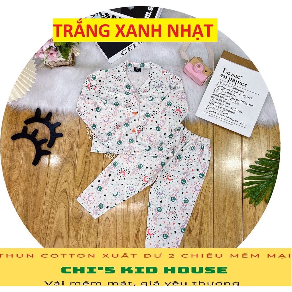 ĐỒ BỘ DÀI TAY/ PYJAMA THUN COTTON 2 CHIỀU XUẤT DƯ  CHO BÉ MẶC NGỦ 9-25KG