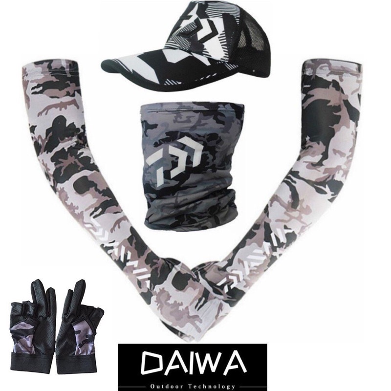 Combo 4 món : Mũ câu cá + găng tay+quấn cổ+ ống tay thương hiệu DAWA