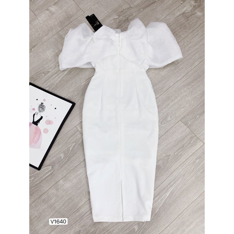 [VÁY ĐI TIỆC CAO CẤP] Váy trắng body đầm dáng ôm trần vai trễ ngực siêu nữ tính | BigBuy360 - bigbuy360.vn