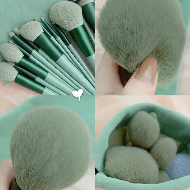 Bộ cọ trang điểm lông siêu mềm 13 cây jengiang kèm túi nhung xinh