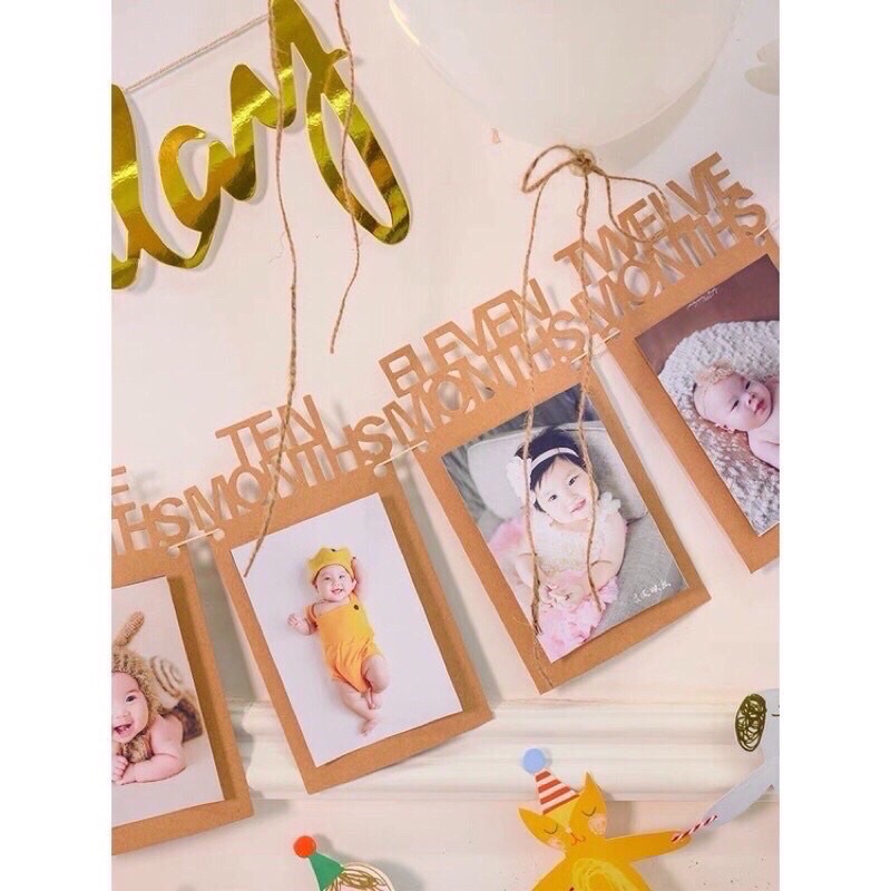 Khung ảnh 12 tháng tuổi trang trí sinh nhật cho bé