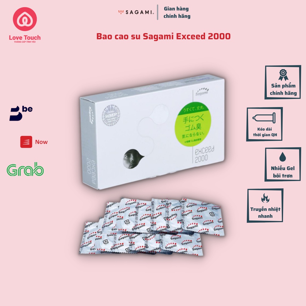 Bao cao su siêu mỏng sagami Exceed 2000 bcs kéo dài thời gian quan hệ - LOVETOUCH