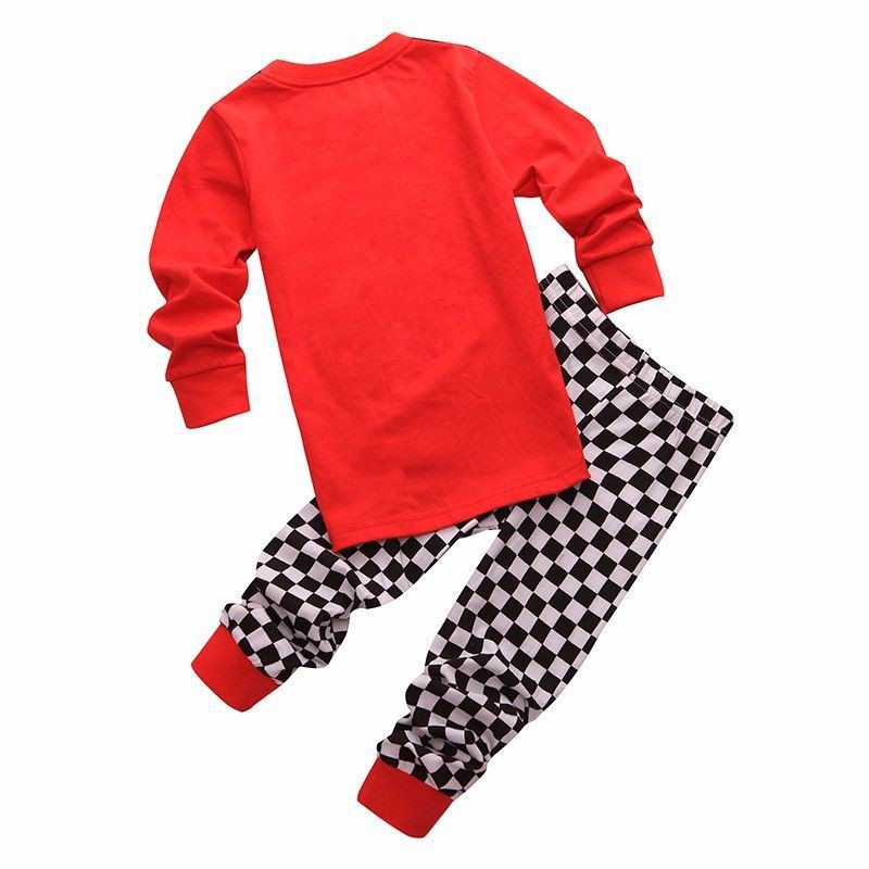 Bộ đồ ngủ tay dài in họa tiết hoạt hình dễ thương cho bé trai 1-7 tuổi