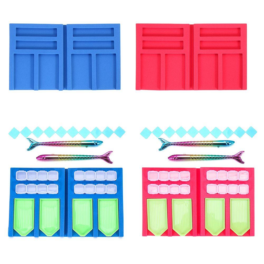 CHOOKEY Khay Giá Đỡ Tranh Đính Đá Thủ Công Nhiều Ngăn Sắp Xếp Gọn Gàng