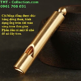Còi bằng đồng; Dùng để trang trí, thổi còi tập trung, đi du lịch, làm móc treo chìa khóa-TMT Collection-SP001520