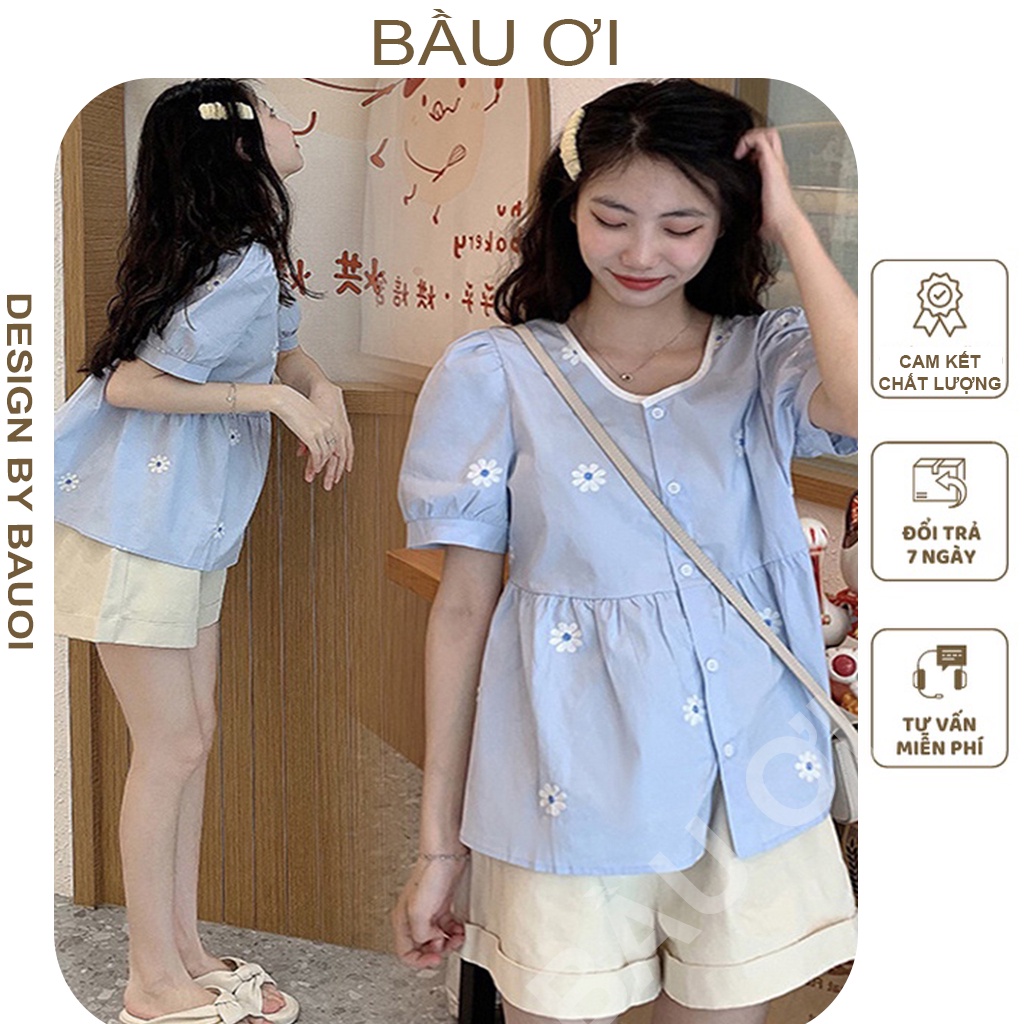[HÀNG ĐẸP B05] BỘ CỘC BẦU MÙA HÈ XINH XẮN - ĐỒ BẦU MẶC ĐI CHƠI ĐI DU LỊCH KIỂU DÁNG TIỂU THƯ ÁO KÈM QUẦN FREE SZ 45-65KG