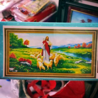 Tranh đính đá chúa giêsu và đàn cừu tuyệt đẹp kt 120*65cm hình thật