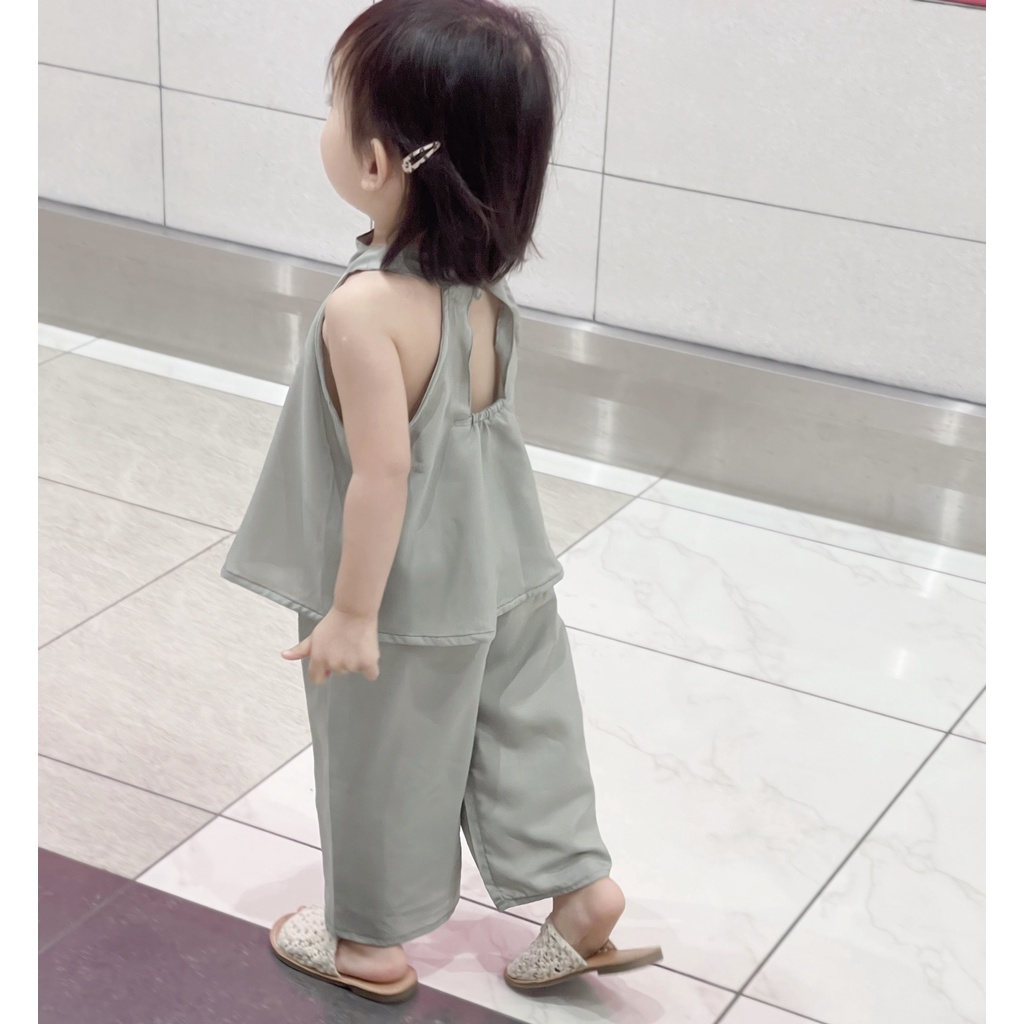 Set yếm đồ bộ bé gái BATALA KIDS, set yếm kiểu bé gái thiết kế phong cách đi biển đi chơi cho bé từ 10-22kg YEMBT01
