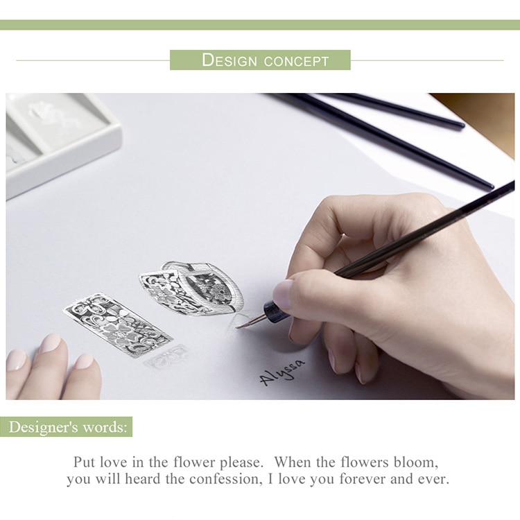 Khuyên tai dạng xỏ BAMOER SCE541 bạc 925 trang trí hoa cúc đính đá CZ tinh tế thời trang dành cho nữ