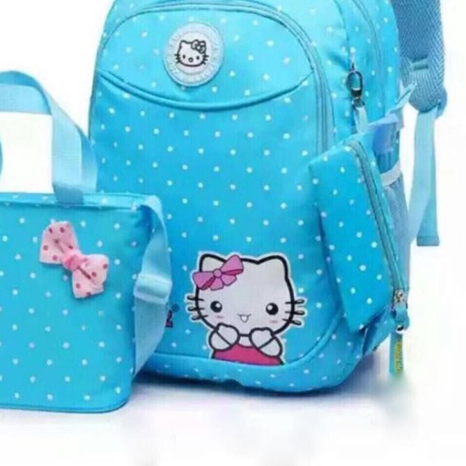 ✲ Bộ Ba Lô Và Túi Đựng In Hình Hello Kitty 3 Trong 1 B1A