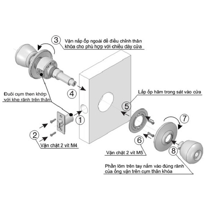 [GIÁ HỦY DIỆT] + (3203) Khóa Cửa Tay Nắm Hình Tròn Hàng Cao Cấp