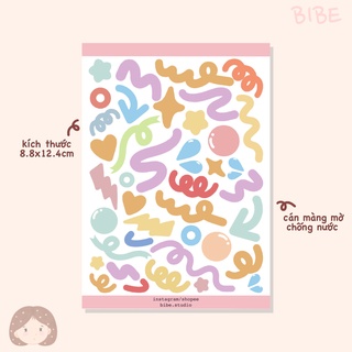 bibe | Ribbon Sticker Sheet | Hình Dán Trang Trí Sổ Planner, Bullet Journal