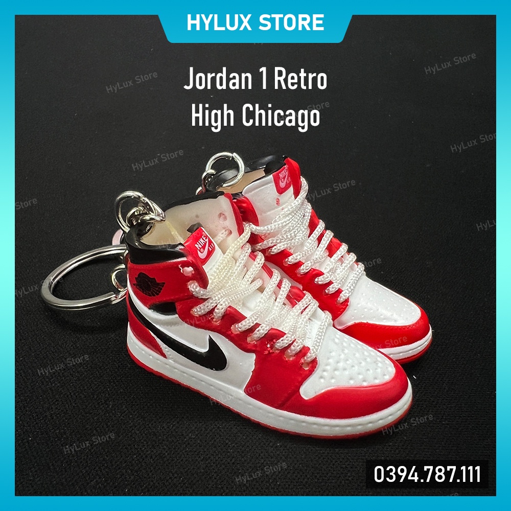 Móc khóa giày 3D Jordan 1 Retro High Chicago cao cấp
