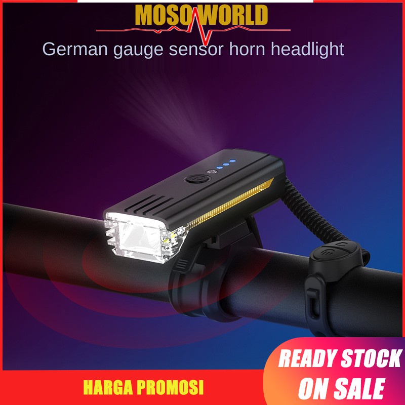 Đèn pha xe đạp MOSOWORLD 120db sạc USB thông minh chống thấm nước chất lượng cao