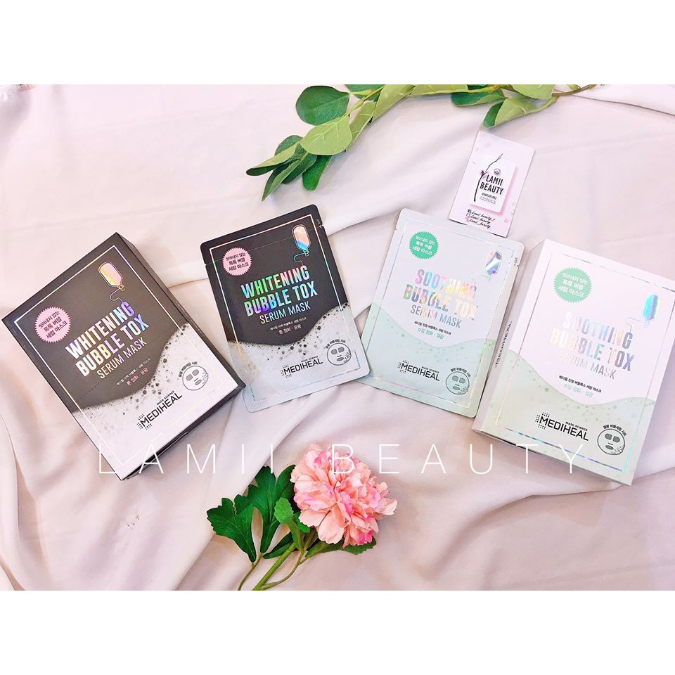 Mặt nạ thải độc trắng da MEDIHEAL BUBBLE TOX SERUM MASK