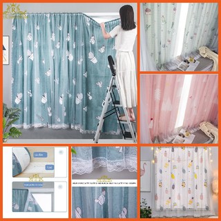 Rèm dán tường ⚡ 𝐅𝐑𝐄𝐄𝐒𝐇𝐈𝐏 ⚡ Rèm cửa dán 2 lớp không cần khoan đục- Màn dán siêu tiện lợi trang trí phòng ngủ đẹp