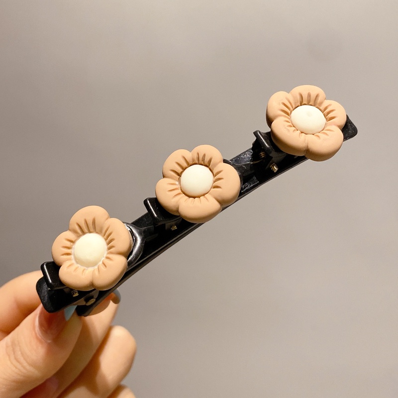 Kẹp Tóc Nữ Thiết Kế Bện Sợi Màu Sắc Cà Phê Xinh Xắn